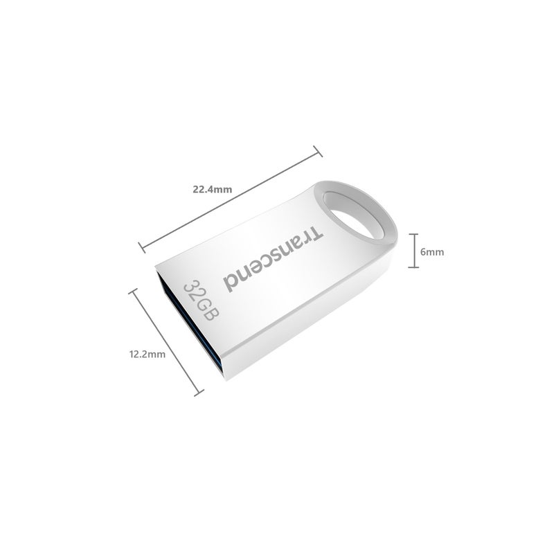 Transcend 32GB JetFlash 710 USB 3.1/3.0 Flash Drive (TS32GJF710S), Silver - Image 3